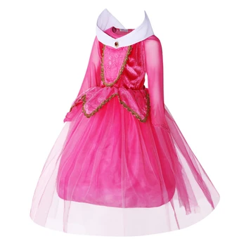 Sleeping Beauty Saģērbt Meitenes Princese Aurora Kleita Meitene Ilgtermiņa piedurknēm Kleita Bērnu Ziemassvētku Puse Kleita Fantasia Infantil