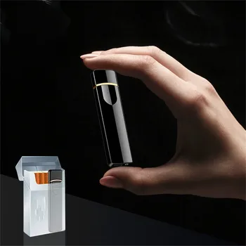 Uzlādes Vieglāks Touch Indukcijas Pretvēja Elektronisko Ultra-plānas USB piepīpētāja Metāla Uzlādējams Šķiltavas Vīriešiem