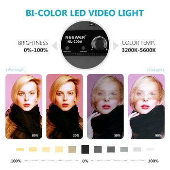 Neewer Kārta LED Panelis Video Apgaismojums ar 2.4 G Bezvadu Tālvadības pults, Ultra Plānas Studijas Gaismas, 10.6 Collu Regulējamas, Bi-color 3200-5600K