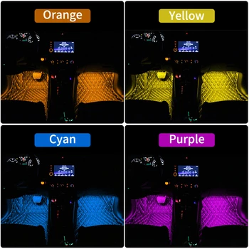 Auto Stils RGB Led Strip Gaismas Atmosfēru Spuldzes Interjera Apgaismojums Piederumi Tesla model 3 S X Y