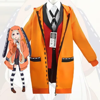 Anime Kakegurui Piespiedu Runā Hoodies Spēlmanis Mētelis Pelēkā Vārna EarPajamas Runā Yomozuki Cosplay Kostīmu Sleepwear Jaka Halloween