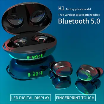K1 TWS Bluetooth 5.0 Austiņas Lādēšanas Box Bezvadu Austiņu 9D Stereo Sporta Ūdensizturīgs Earbuds, Austiņas Ar Mikrofonu
