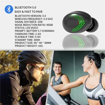 K1 TWS Bluetooth 5.0 Austiņas Lādēšanas Box Bezvadu Austiņu 9D Stereo Sporta Ūdensizturīgs Earbuds, Austiņas Ar Mikrofonu