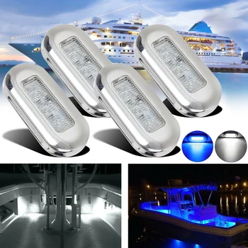 4gab Laivu Jūras Pakāpes 12V Liels, Ūdensizturīgs Cool Blue LED Pieklājīgi Gaismas Kāpņu Klāja