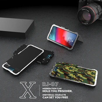 R-vienkārši Nerūsējošā Tērauda Metāla Flip Case For Samsung Galaxy Note 8 S7 malas S10 Plus Triecienizturīgs Vāks iphone XS XR MAX 8