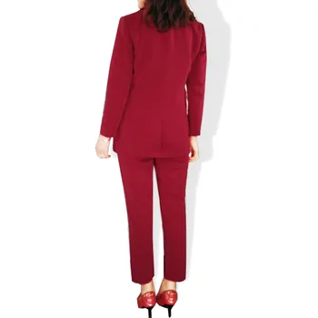 Pavasaris un rudens, jaunas liela izmēra sieviešu divrindu uzvalks deviņiem punktiem kājām bikses, uzvalks, banketu gadījuma profesionālās uzvalks