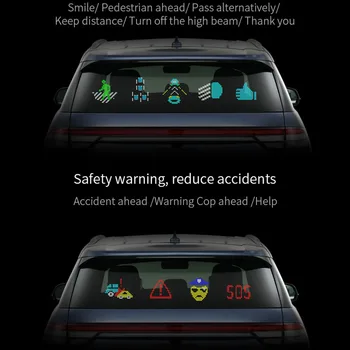 SATONIC Bluetooth Auto LED Stroble Ziņu Displejs Auto Uzlīmes Valdes 1700MAH Uzlādējams LIETOTNES iestatījumu piemērots IOS Android