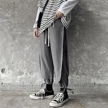 Hybskr 2020. gada Rudenī Jaunu Vīriešu Kravas Bikses Gadījuma Lielajam Sieviete Bikses korejas Streetwear Hip Hop Vīriešu Modes Koledžas Apģērbu