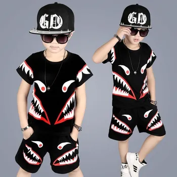 Jaunas Vasaras Bērni Zēnu Drēbes, Kostīmi, T-Krekls + Bikses Hip Hop Uzstādīt Streetwear Bērnu Tracksuit Bērnu Apģērbu Komplekti, 4 6 8 Gadus 1012