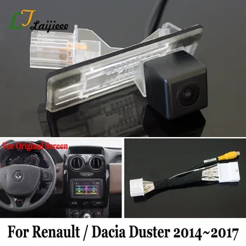Par Renault Dacia Duster 2016 2017 Auto Rezerves Kamera Ar 24Pin Adaptera Kabelis / OEM Monitors Savietojams Atpakaļskata Kamera