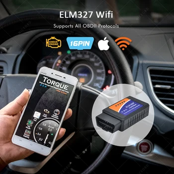 Mikroshēmu PIC18f25k80 Elm 327 WiFi V1.5 OBDII Kodu Lasītājs Atbalsta iOS/Android, Izmantojot WIFI ELM327 v1.5 OBD2 Auto Diagnostikas Skenēšanas Rīks