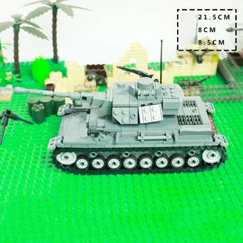 564Pcs KM WWII vācu IV F vidējais Tanks DIY Celtniecības Bloki KM Militāro Tvertne Ķieģeļi Asamblejas Izglītības Rotaļlieta Dāvana