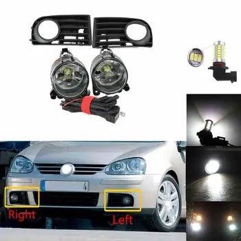 LED Auto Gaismas VW Golf 5 A5 MK5 R32 2004 2005 2006 2007 2008 2009 Jaunu Priekšējo LED Auto Miglas lukturi Miglas Lukturi Režģa Stieples