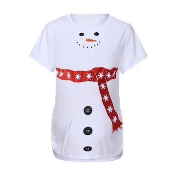 Grūtniecības un Dzemdību T Krekli, Sieviešu Cute Ziemassvētku Sniegavīrs Karikatūra Dzemdību T Krekli Grūtniecības t-veida Topi Ziemassvētki Apģērbu Plus 3XL