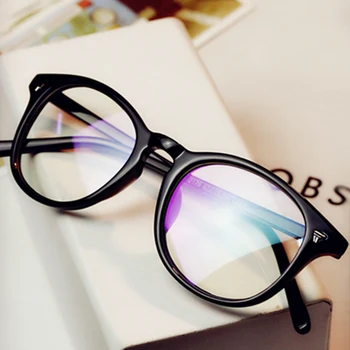 Retro Vīriešu, Sieviešu Vintage Brilles Rāmis Klasisks Ovāls Ieplests Zīmola Dizainere Optisko Skaidrs, Lēcas, Brilles Nerd Studentu Puses Brilles