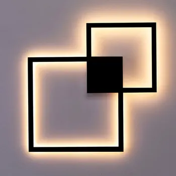 Hartisan Laukumā Sienas Lampas LED Ziemeļvalstu Dizaina Guļamistaba, Dzīvojamā Istaba Sienu Apdare gaiša Fona DIY Vienkārši Apgaismes Ķermeņi