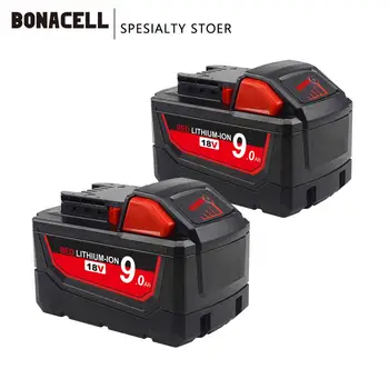Bonacell 9000mAh 18V, Uzlādējams Instrumenti, Rezerves Akumulatoru Milwaukee M18 Akumulatora XC 48-11-1815 M18B2 M18B4 M18BX L70
