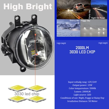 Cawanerl Auto 4000LM Miglas lukturi 3030 LED Krelles H11 Dienas Gaismas lukturi dienas gaitas lukturi Balta 12V Toyota Venza 2009-2017