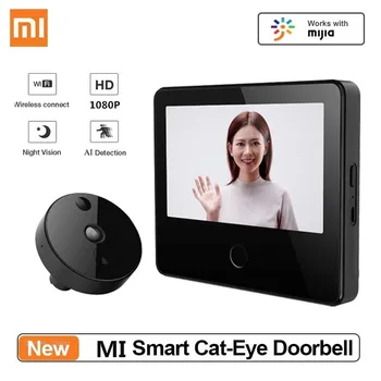 Xiaomi Mijia Smart Cat Eye Video Durvju 1080P Ar 5inch Touch Ekrāns, Bezvadu AI Sejas un PIR Kustības Konstatēšanas Darbu Ar Mijia
