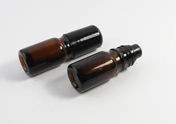 DHL 300pcs 5ml roll rullīšu pudeles ēteriskās eļļas roll-on uzpildāmas smaržu pudeles dezodorants konteineros ar vāku, melna