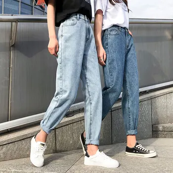 2020 Augsta Vidukļa Džinsus Vai Sieviete Plus Lieluma Sieviešu Džinsa Bikses Kokvilnas Zaudēt Vintage Mazgātas Boyfriend Jeans Gadījuma Bikses Streetwear