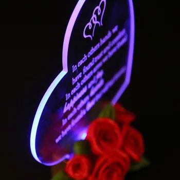 LED Gaismas Kāzu Dāvanu Sirds Formas Kāzu Dekorēšana Piederumi Rakstāmgalda Rotājumi Mīlestība Apdare Piederumi Dzimšanas dienas Torte