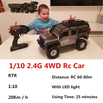 1/10 2.4 G 4WD Rc Auto lielas Kontroles Retro Transportlīdzekļa RC Off-Road 20Km / h, Pieaugušajiem RC Automašīnas, Rotaļlietas, Dāvanu RTR Modeli, Āra Rotaļlietas