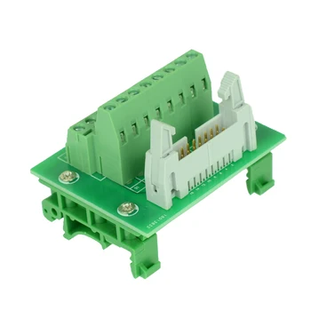 IDC16 Mini vīriešu 16P spaiļu bloku starplaikos padome IDC16 Mini onnector PLC pārraides adapteris DIN Sliedes Montāžas 2row C45 35mm