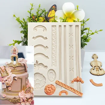 Klasiskā Kūka Rāmis, Silikona Veidnē Sveķu Virtuves Cepšanas Instrumenti DIY Konfektes Šokolādes Konditorejas izstrādājumi Pomādes Veidnes Deserts Mežģīņu Apdare