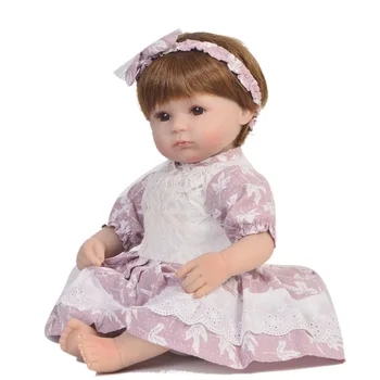 Karstā pārdošanas 17 Collu Baby Girl Atdzimis Rotaļlietas Reāli Mīksta Silikona Boneca Atdzimis Lelles 43 cm Spilgti Princese Jaundzimušo Lelle Pildījumu