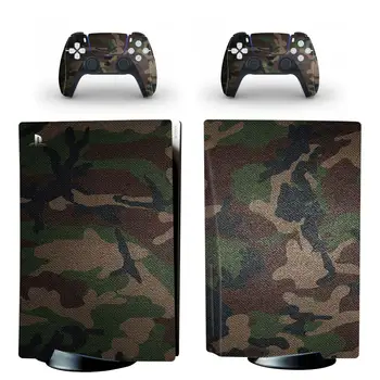 Kamuflāžas Stilā PS5 Digitālā Izdevuma Ādas kategorijas Uzlīme Playstation 5 Konsoles & 2 Kontrolieri Vinila Decal Aizsardzības Ādas 13