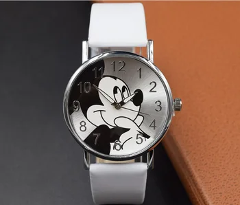Disney Cute karikatūra kvarca rokas pulkstenis bērniem, ādas Dāmas skatīties Mickey sieviešu pulksteņi mazulis, zēns, meitenes relojes Leļļu piederumi