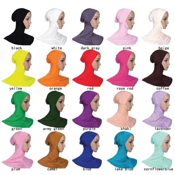Arābu sieviešu cepures Cepures Kravu Kokvilnas Islāma Pilnībā Segtu sieviešu turban cepuri musulmaņu underscarf Plīvurs hijab YN2