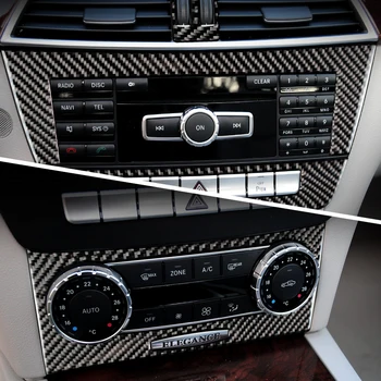 Oglekļa Šķiedras auto interjers Centrālā Vadības CD Gaisa Panelis auto uzlīme Par mercedes W204 C Klases piederumi car styling 2010. - 2013. gadam