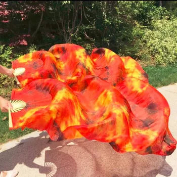 2019 Jaunu krāsoti Vēdera Deju nekustamo zīda Ventilators Plīvuri Krāsains Ķīnas Austrumu Dejas Zīda Ventilators Skatuves Dekorācijas 4 izmēra