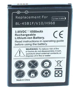 1x 6500mAh BL-45B1F Nomaiņa Pagarināts Akumulatoru LG V10 H901 VS990 H960A LS992 H968 H961N H900 + Melna Krāsa uz Lietu