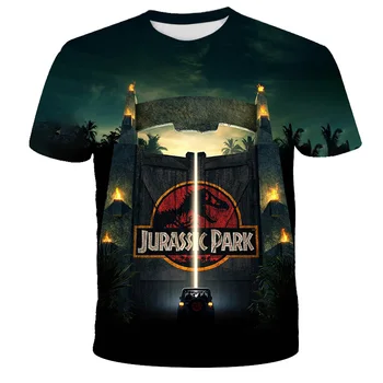 Jurassic Park T krekls Bērniem, Iespiestas Dino T Smieklīgi Dinozauru Multiplikācijas filmu Jurassic Offline Park 3D Zēni Meitenes Drēbes Vasaras Topi