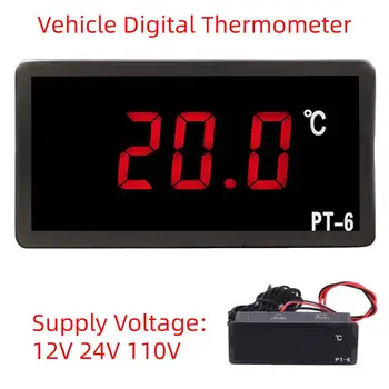 DC 12V/ 24V/ 110V Testa LED Digitālā Temperatūras Mērītāja Displejs Termometrs Akvāriju ar NTC Sensora Zondi PT-6 -50~110.C