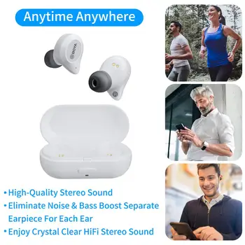 BOYA AR-AP1 Taisnība Bezvadu Stereo Earbuds 6H Cikla Ilgums Auto Ieslēgt off Pārī Bluetooth 5.0 in-Ear Austiņas, lai Smarthone