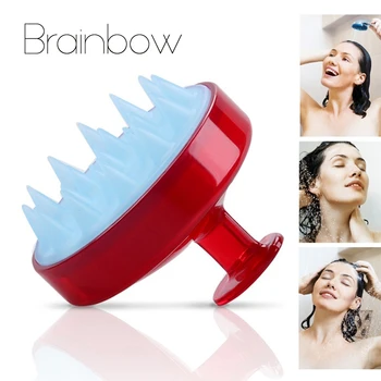 Brainbow 1 gab., Šampūns, Ķemme Silikona Zobu, Matu Galvas ādas Mīksto Masāžas Suku Matu Mazgāšanas Šūnu Struktūra, Vanna Massager Skaistumu, Spa, Instrumenti,