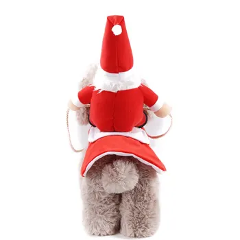 Ziemassvētku Stilā Suņu Apģērbu Jaunums Santa Claus Izjādes Kleita Silts Apģērbs Puses Mērci Cosplay Apģērbu Kucēns Kostīms