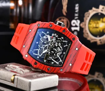 Luksusa Kvarca Pulksteņi Jaunu Top Zīmolu RM Mens Automātiskā Skatīties Vīriešu Dizainers Wristwacth Ūdens Izturīgs Reloj Hombre