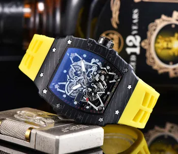 Luksusa Kvarca Pulksteņi Jaunu Top Zīmolu RM Mens Automātiskā Skatīties Vīriešu Dizainers Wristwacth Ūdens Izturīgs Reloj Hombre