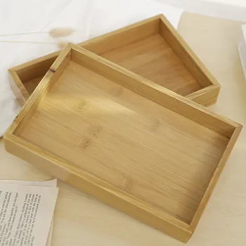 Koka Paplāte Kung Fu Tējas Komplekts Cutlery Tray Glabāšanas Paplātes, Augļu Plate Dekoratīvās Izmērs Pārtikas Bambusa Taisnstūra