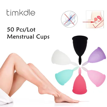 50 Gab. Mīkstās Drošības Silikona Menstruālā piltuve Sievietes Sievišķīgi Hygine Produkta Veselības Aprūpes timkdle Dāma Kolektora Menstruālā Vairumtirdzniecība