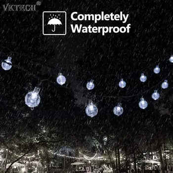 50 Led 10m Crystal Ball Saules Gaismas Āra Ūdensizturīgs String Pasaku Lampas Saules Vītnes Dārza Ziemassvētku Rotājumi