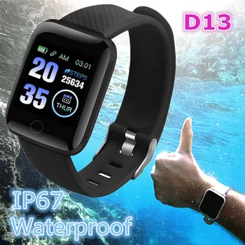D13 Ūdensizturīgs Smart Skatīties 116 Plus sirdsdarbība Smart Aproce Sporta Smartwatch Fitness peldēšana pulksteņi Android Viedtālrunis