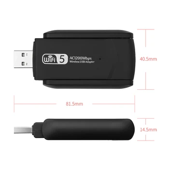 USB Wifi Adapteri 1200Mbps USB Tīkla Karte 1200Mbps Wifi Dongle USB LAN Ethernet Dual Band 2.4 G 5.8 G