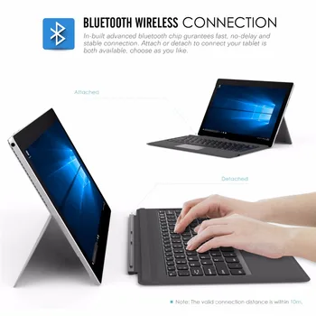 MoKo Tips Cove par Surface Pro 7/ Pro 6 / Surface Pro 5 (Pro 2017. Gadam),Viegls Slim Bluetooth Bezvadu Tastatūra ar Divu Pogu
