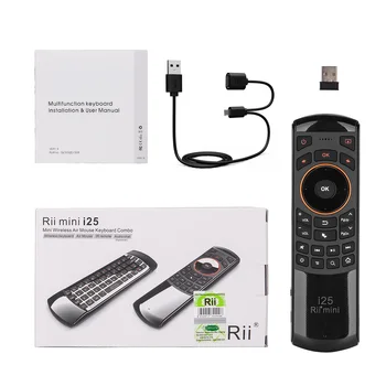 Rii mini i25 arābu Klaviatūras Lidot Pele, Tālvadības pults ar Programmējamo Taustiņu, Lai Smart TV Android TV Box Uguns TV